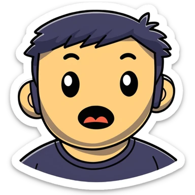 person barging in accidentally with shocked face sticker