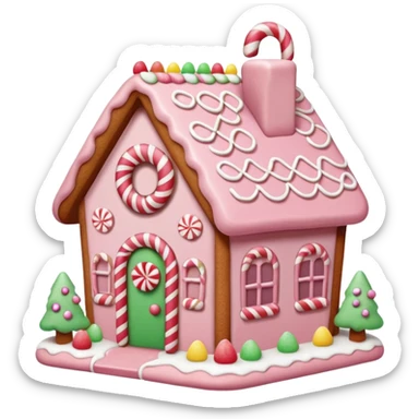 Cute light pink gingerbread house aesthetic  sticker
