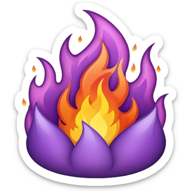 plain purple fire sticker