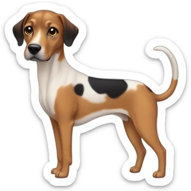 mixed breed caramel long legs black face sticker