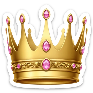 lower crown golden with pink gems sticker