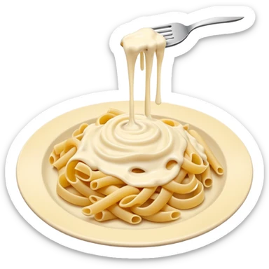 Pasta with cream sauce without Leaves sticker