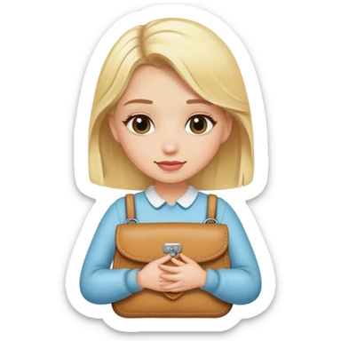 Blonde girl with a hug purse sticker