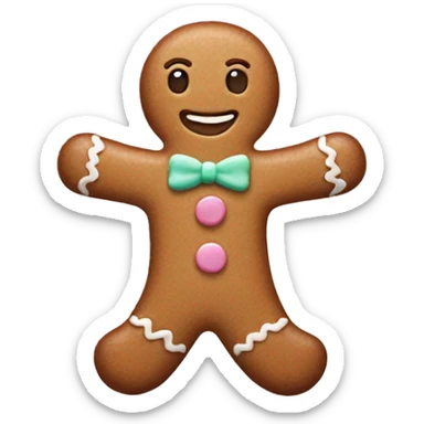 Pastel gingerbread man sticker