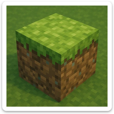 Minecraft grass block in general style sticker