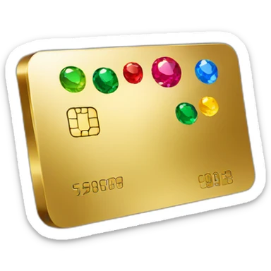 gold credit card with gems sticker