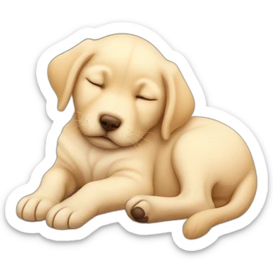 cute baby labrador sleeping sticker
