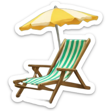 Beach-palm tree deckchair sticker