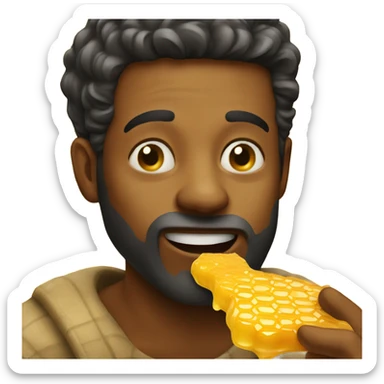 Man eating honey  sticker