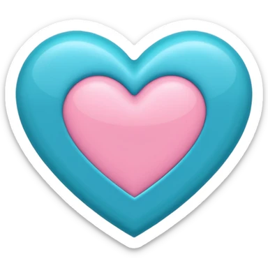 A big love heart in blue, pink and teal. sticker