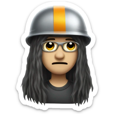 metalhead wearing a security hel sticker