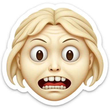 Creepy twisted face emoji  sticker