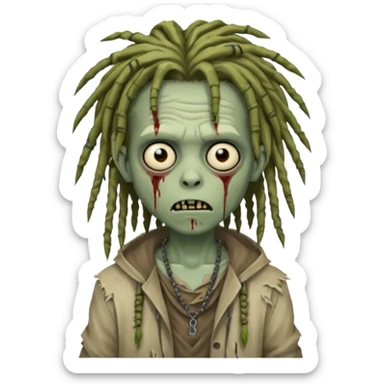 boy zombie with dreads sticker
