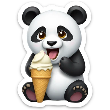 Panda eating ice cream sticker