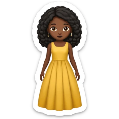 A girl with 4c hair and a long dress sticker
