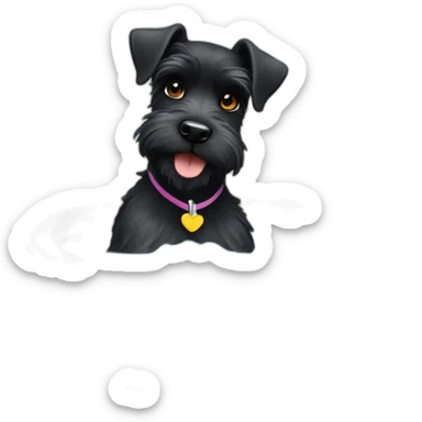 Miniature black Schnauzer in a hot tub sticker