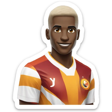 Victor Osimhen with a ball with a Galatasaray jersey sticker