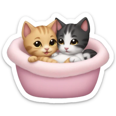 kitten cuddling babys sticker