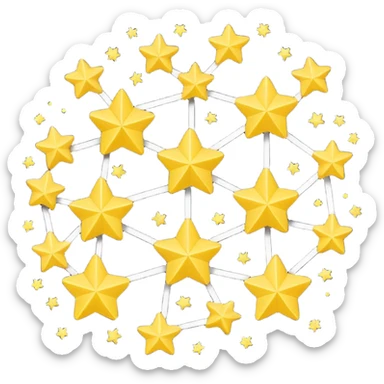 small star constellation with yellow stars and lines connecting each star sticker