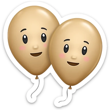Two beige balloons left up, right down sticker