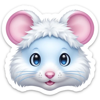 A mouse face with blue light halo sticker