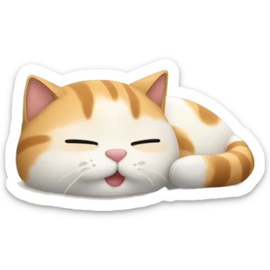 Cat loafing on bed sticker