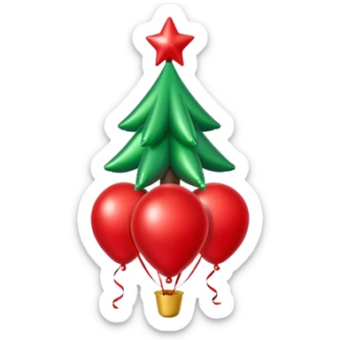 balloon Christmas tree toy sticker