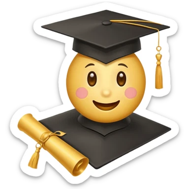 graduation cap and diploma together emoji sticker