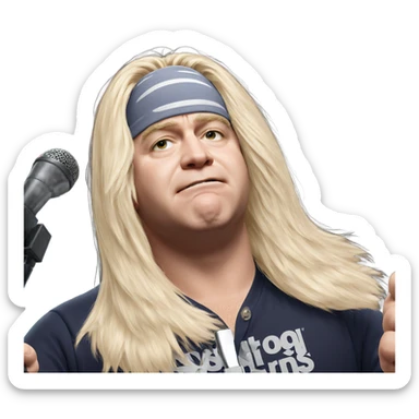 blonde boy with microphone parody sticker