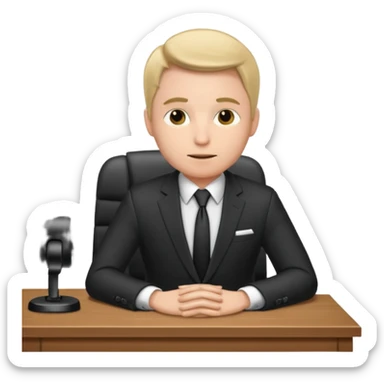 Business man sitting at a desk sticker