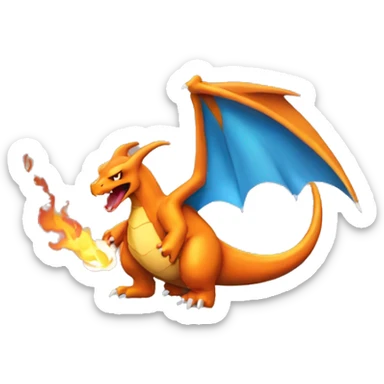 Charizard breathing fire sticker