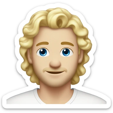 3/4 profile light curl blonde 30yo man blue eyed pale skin sticker