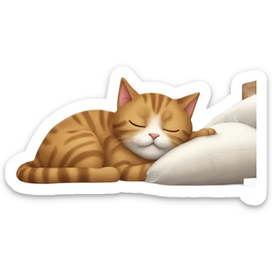 Cat sleeping on bed sticker
