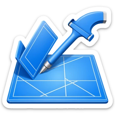 blue hard construction drawing sticker