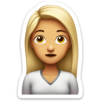 Girl who has the irritated look on her face  sticker