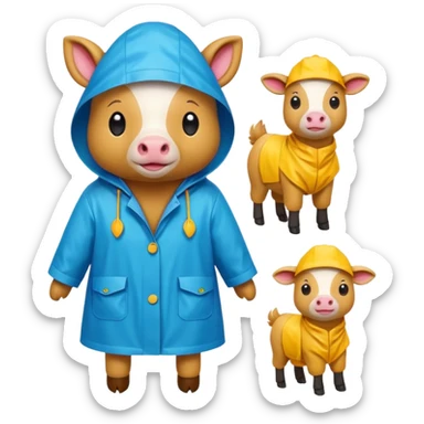 Raincoat Farm Animals sticker