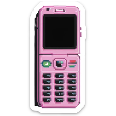 pink gothic flip phone sticker