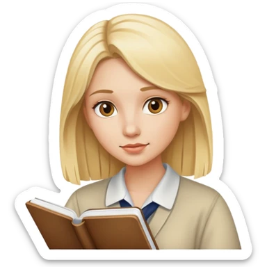 Blonde woman studying  sticker