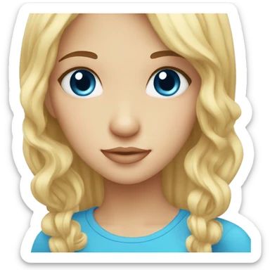 cute blue eye and blond hair girl sticker