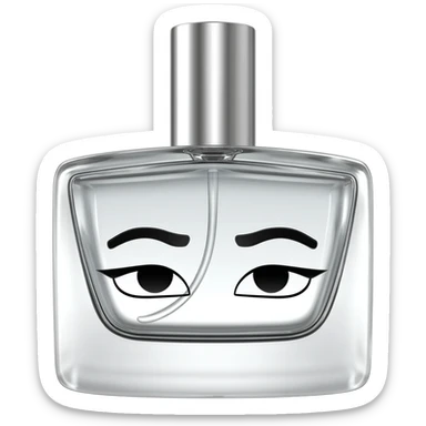 Crea un emoji de un perfume con ojos sticker