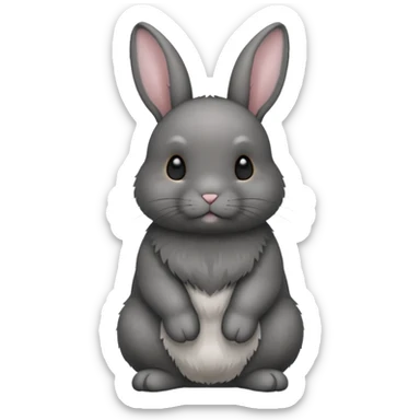 netherland dwarf bunny with dark gray fur sticker