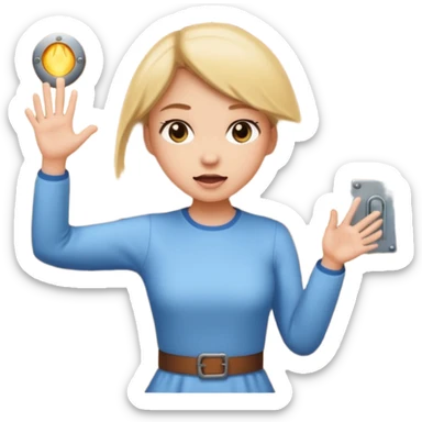 Knock knock with a girl knocking sticker