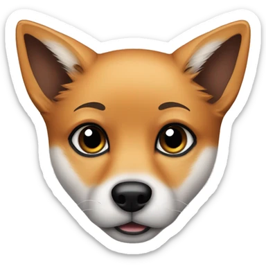 Fox dog puppy with black mout sticker