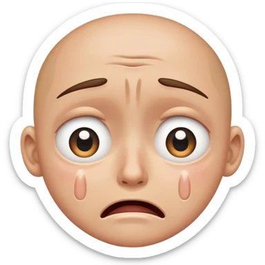 con los ojos medio abiertos y llorando sticker