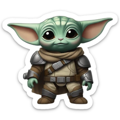 the mandalorian cute baby grogu sticker