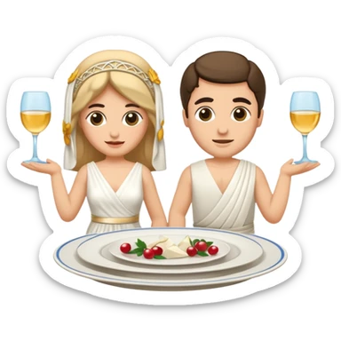 greek wedding breaking plates sticker