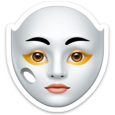 a sheet of white mask pack for face skincare beauty, except on the face, vacant hole on eyes and mouth sticker