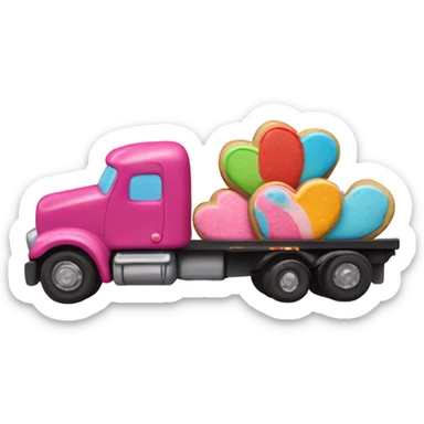 cookie heart with semi truck sticker