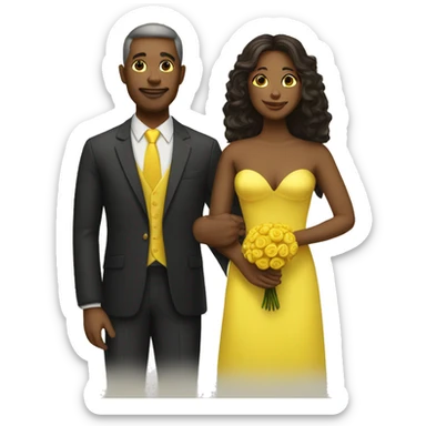 marriage of a yellow woman and a yellow man sticker
