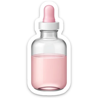 Pale pink serum bottle with white top sticker